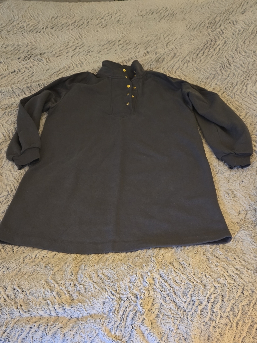 Sonoma Grey Snap-Button Pullover Sweatshirt